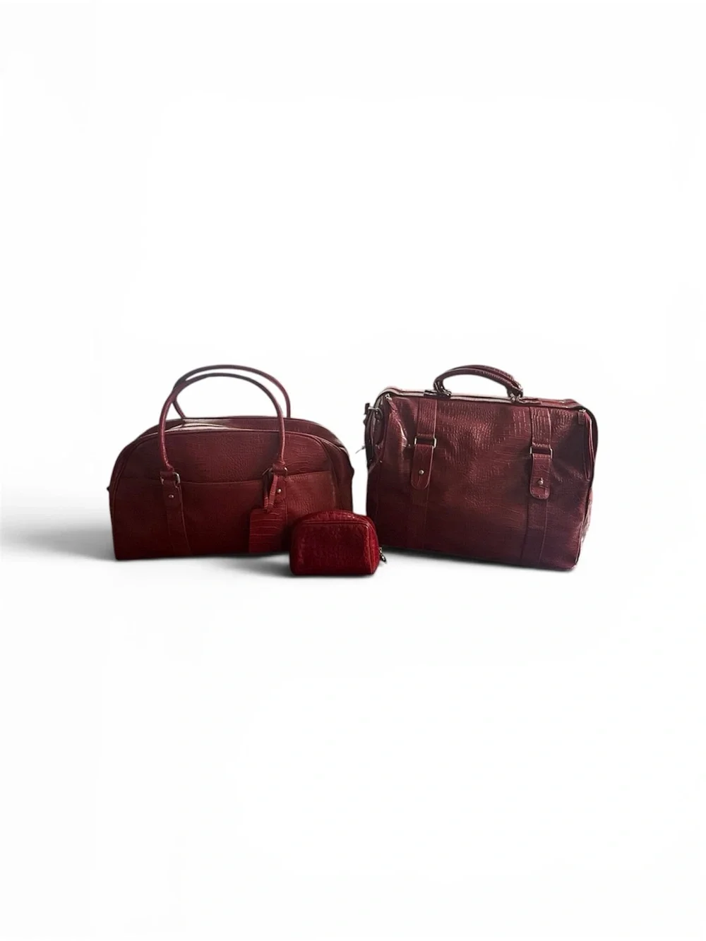Red Crocodile Embossed Bath & Body Works Collectors Edition Luggage Set